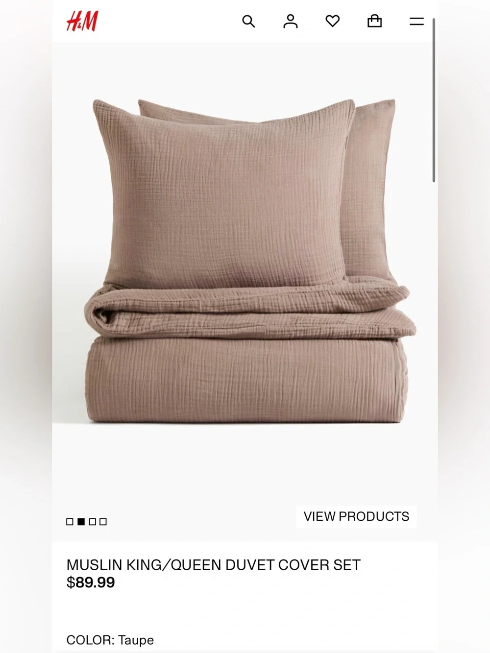 h+m muslin gauze duvet set